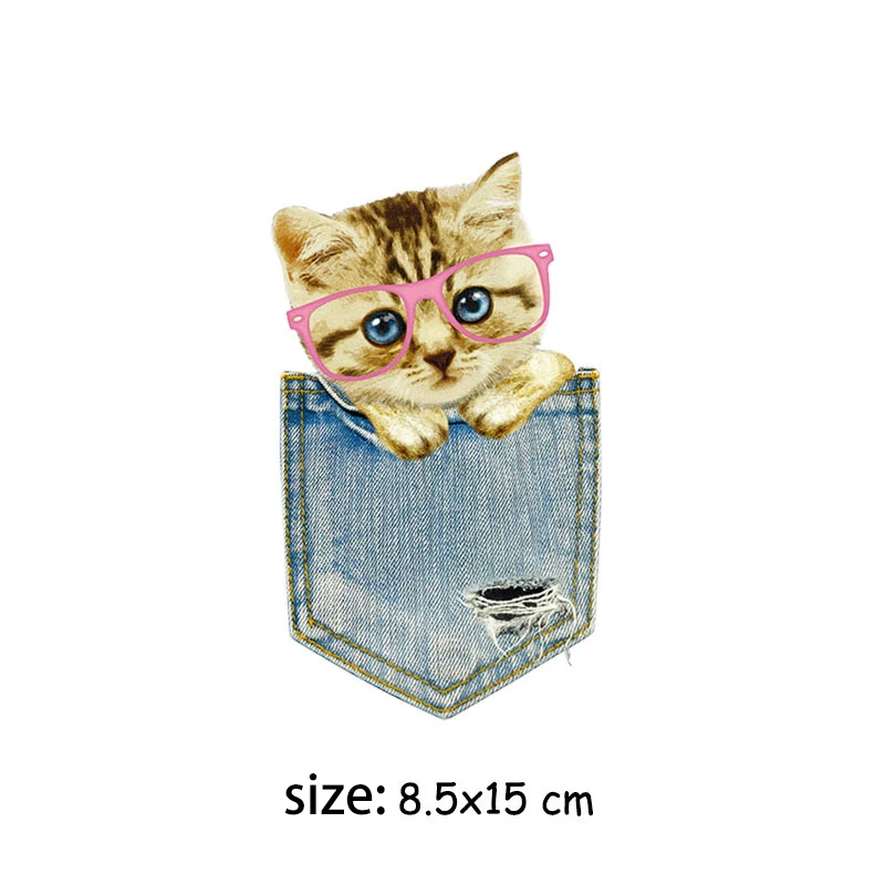 Diy Iron on Pocket Cat Patches on Clothes Jackets Cartoon Cute Animal Thermo Transfer Stickers Appliques for Backpack R
Diy Iron on Pocket Cat Patches on Clothes Jackets Cartoon Cute Animal Thermo Transfer Stickers Appliques for Backpack R