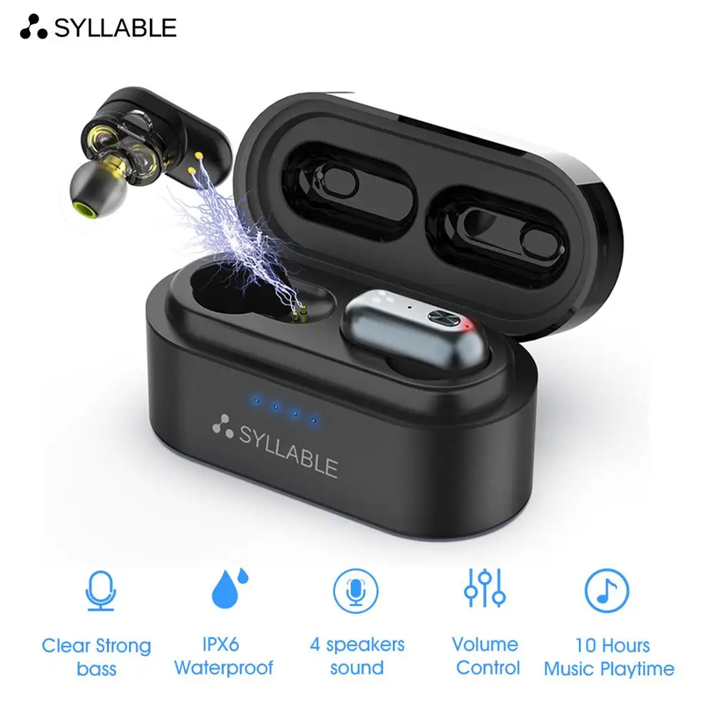 Оригинальные спортивные басовые наушники SYLLABLE S101 QCC3020 с чипом беспроводная