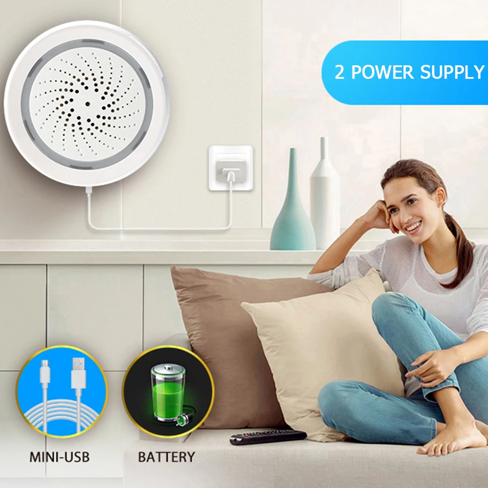 Smart Wireless WiFi Siren Alarm Sensor USB Power tuya samrt life temperature and humidity sensor APP Smart Alarm Detector
Smart Wireless WiFi Siren Alarm Sensor USB Power tuya samrt life temperature and humidity sensor APP Smart Alarm Detector
