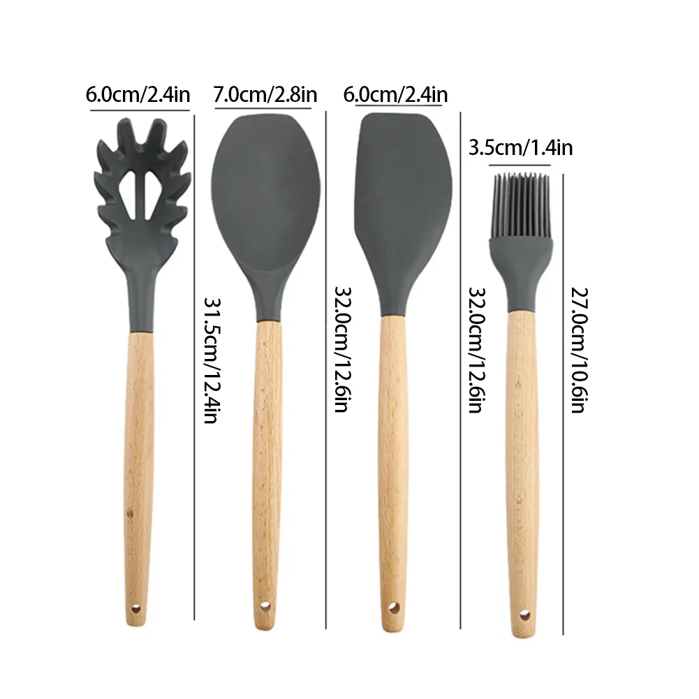 9PCS Silicone Cooking Utensils Set Non-Stick Spatula Shovel Wooden Handle Cooking Tools Set With Storage Box Kitchen Tools Set
9PCS Silicone Cooking Utensils Set Non-Stick Spatula Shovel Wooden Handle Cooking Tools Set With Storage Box Kitchen Tools Set