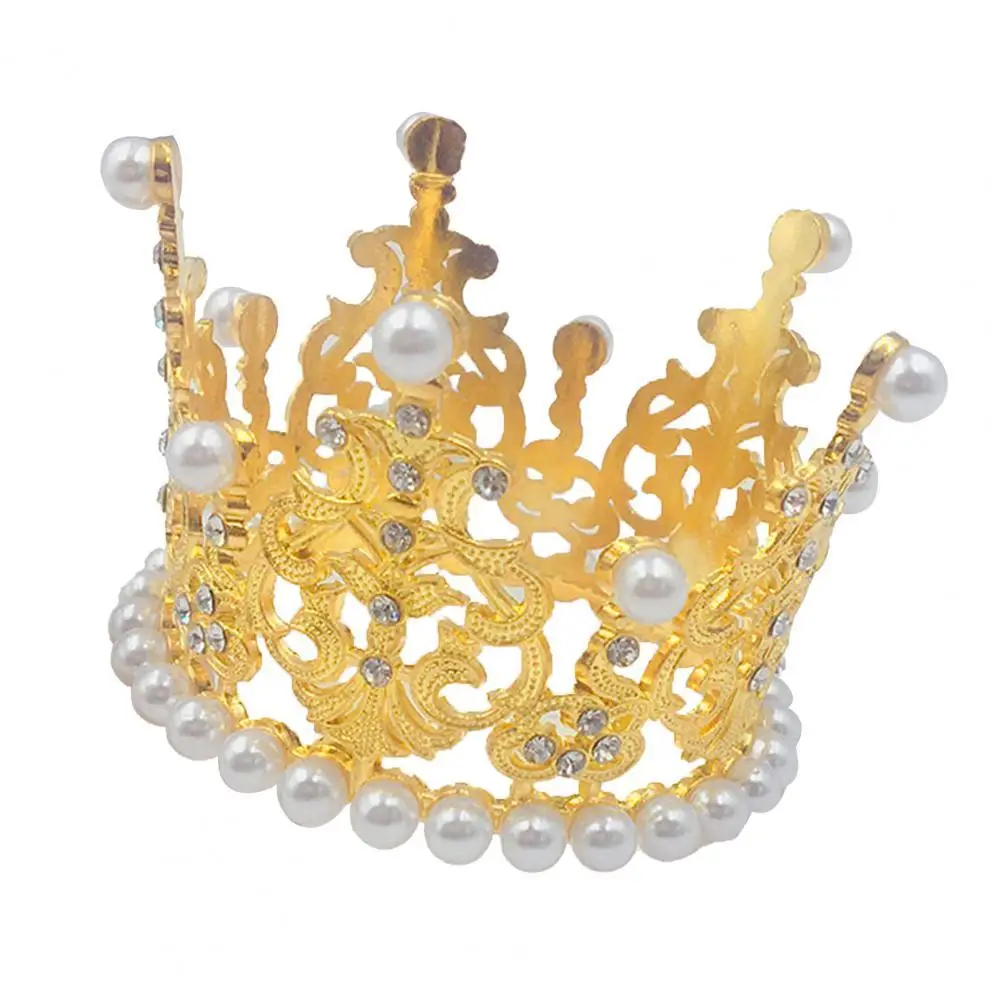 Innovative Cake Ornament Attractive Anti-deform Cake Crown Alloy Exquisite Faux Pearl Cute Cake Crown Topper for Dessert
Innovative Cake Ornament Attractive Anti-deform Cake Crown Alloy Exquisite Faux Pearl Cute Cake Crown Topper for Dessert