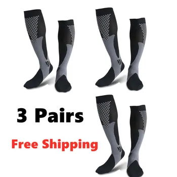 3/6/7 Pairs Compression Socks Women Men 30 mmHg Comfortable Anti Fatigue Athletic Nylon Medical Nursing Sport Running Stockings