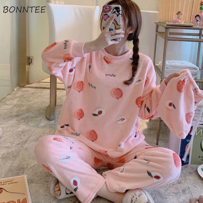 Pajama Sets Women Winter Flannel Korean Style Long Sleeve Plus Velvet Thicker Cute Home Comfortable Fashion Female Sleepwear New
Pajama Sets Women Winter Flannel Korean Style Long Sleeve Plus Velvet Thicker Cute Home Comfortable Fashion Female Sleepwear New