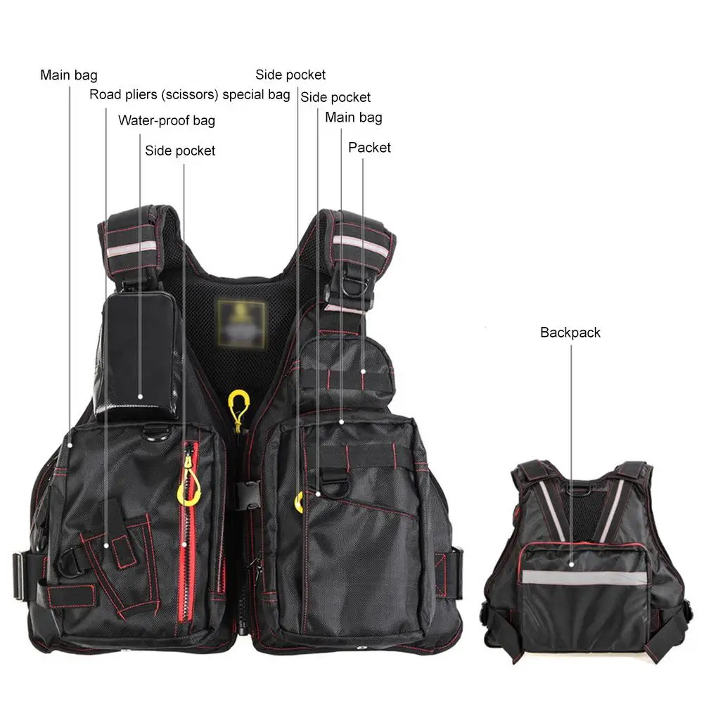 Adjustable Multifunctional Fishing Vest Multi-pocket Reflective Design Buoyancy Life Jacket Design Removable Strap Fishing Vest
Adjustable Multifunctional Fishing Vest Multi-pocket Reflective Design Buoyancy Life Jacket Design Removable Strap Fishing Vest