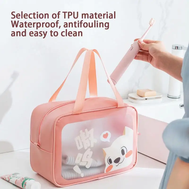 Outdoor Translucent Cosmetic Bag Pink Cute Animal Waterproof Toiletries Cosmetic Storage Bag Female Cosmetic Bag Hot New
Outdoor Translucent Cosmetic Bag Pink Cute Animal Waterproof Toiletries Cosmetic Storage Bag Female Cosmetic Bag Hot New