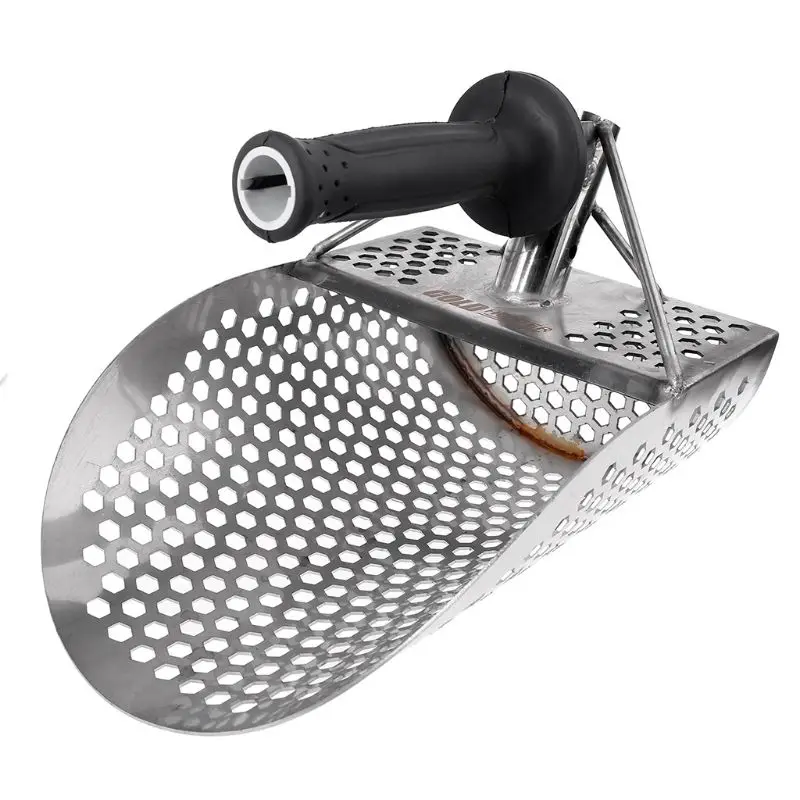 Sand Scoop for Metal Detecting, Stainless Steel with Hexahedron Holes for Beach Treasure Hunting + Plastic Handle
Sand Scoop for Metal Detecting, Stainless Steel with Hexahedron Holes for Beach Treasure Hunting + Plastic Handle
