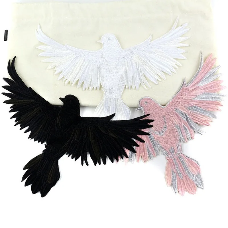 

30pcs/lot Large Luxury Embroidery Patch Black White Pink Eagle Owl Animal Shirt Clothing Decoration Accessory Diy Applique