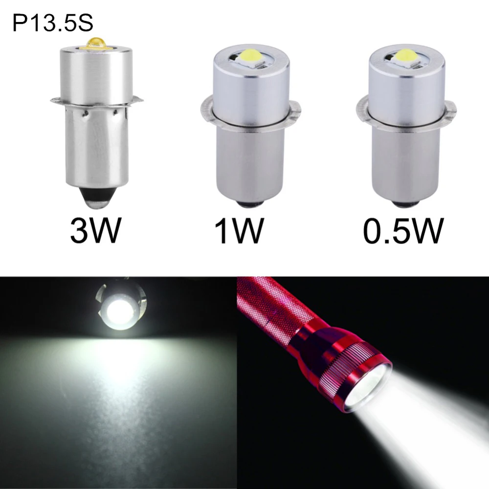 

1pcs P13.5S Base PR2 3W High Power LED Upgrade Bulb For Maglite, Replacement Bulbs Led Conversion Kit Fot Flashlights Torch