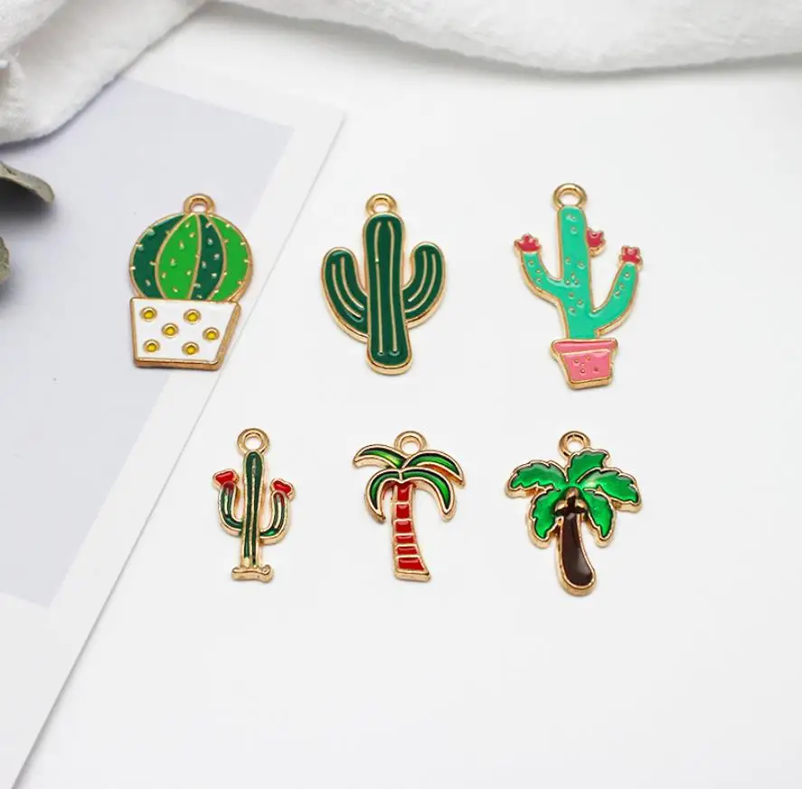 DIY Enamel Cactus Coconut Trees Charms Fashion Plants Pendants For Bracelet Earrings Necklace Jewelry Making Accessory
DIY Enamel Cactus Coconut Trees Charms Fashion Plants Pendants For Bracelet Earrings Necklace Jewelry Making Accessory