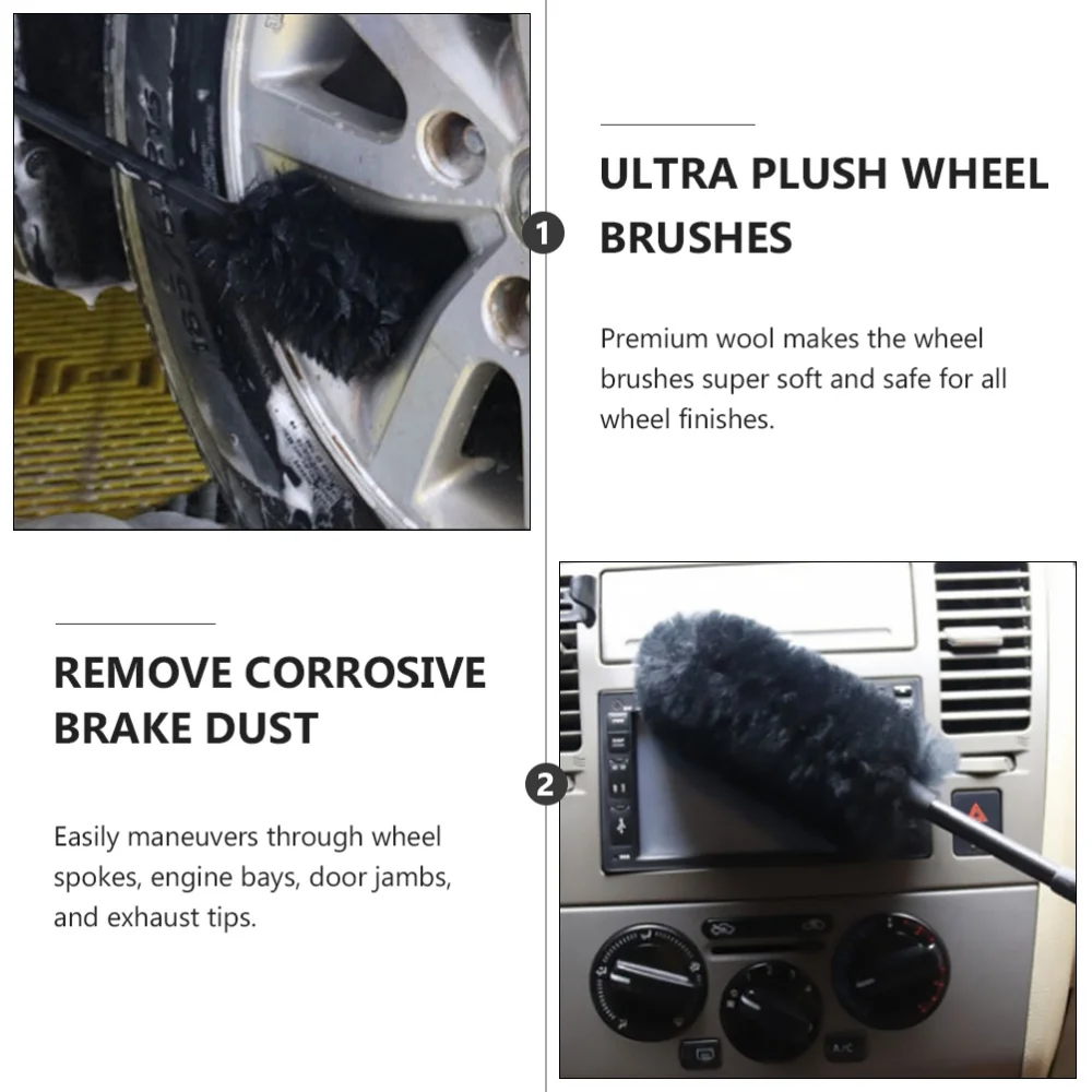 3Pcs Car Wheel Wool Brush Rim Wash Detail Brush Car Cleaning Tool (Black)
3Pcs Car Wheel Wool Brush Rim Wash Detail Brush Car Cleaning Tool (Black)