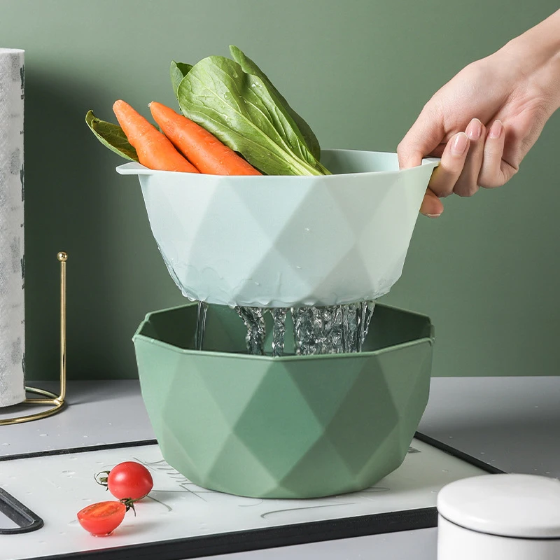 Double-Layer Drain Basket With Strainer Bowl Rice Washing Kitchen Colander Vegetable Fruit Noodles Polygon Kitchen Drain Basket
Double-Layer Drain Basket With Strainer Bowl Rice Washing Kitchen Colander Vegetable Fruit Noodles Polygon Kitchen Drain Basket