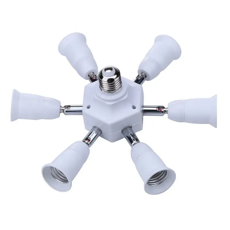 

1 Socket into 7 Standard E27 Base Light Lamp Bulb Splitter Adapters Holder Socket for Home Studio daylight bulbs
