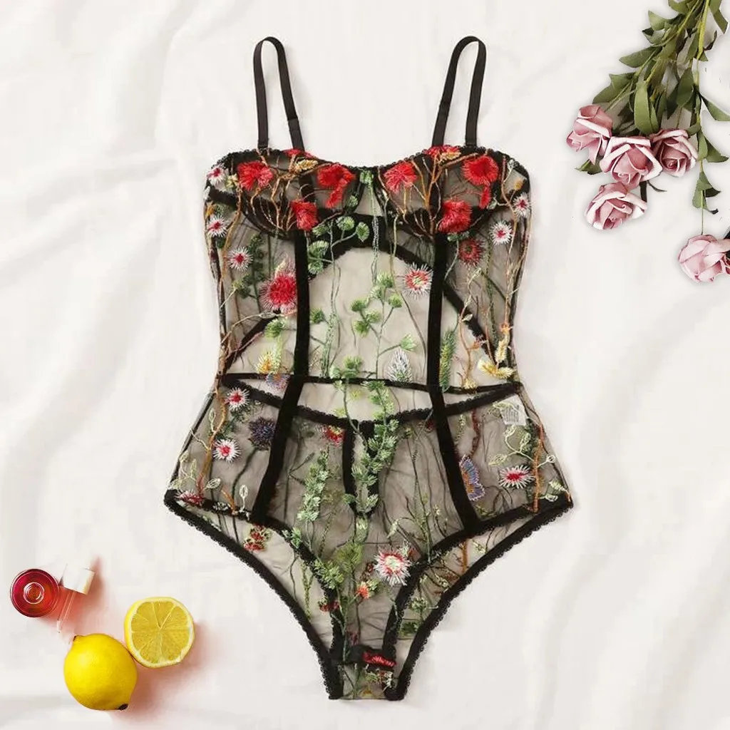 Women Sleeveless Lingerie Transparent Hollow Out Bodysuit Floral Embroidered Backless Babydoll Jumpsuit Sleepwear Underwear#p3
Women Sleeveless Lingerie Transparent Hollow Out Bodysuit Floral Embroidered Backless Babydoll Jumpsuit Sleepwear Underwear#p3