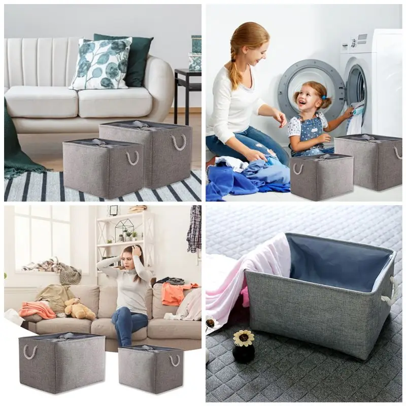 Folding Storage Basket with Handle Linen Storage Box Bins Fabric Organizer Books Toys Clothes Basket Household Storage Tools Box
Folding Storage Basket with Handle Linen Storage Box Bins Fabric Organizer Books Toys Clothes Basket Household Storage Tools Box