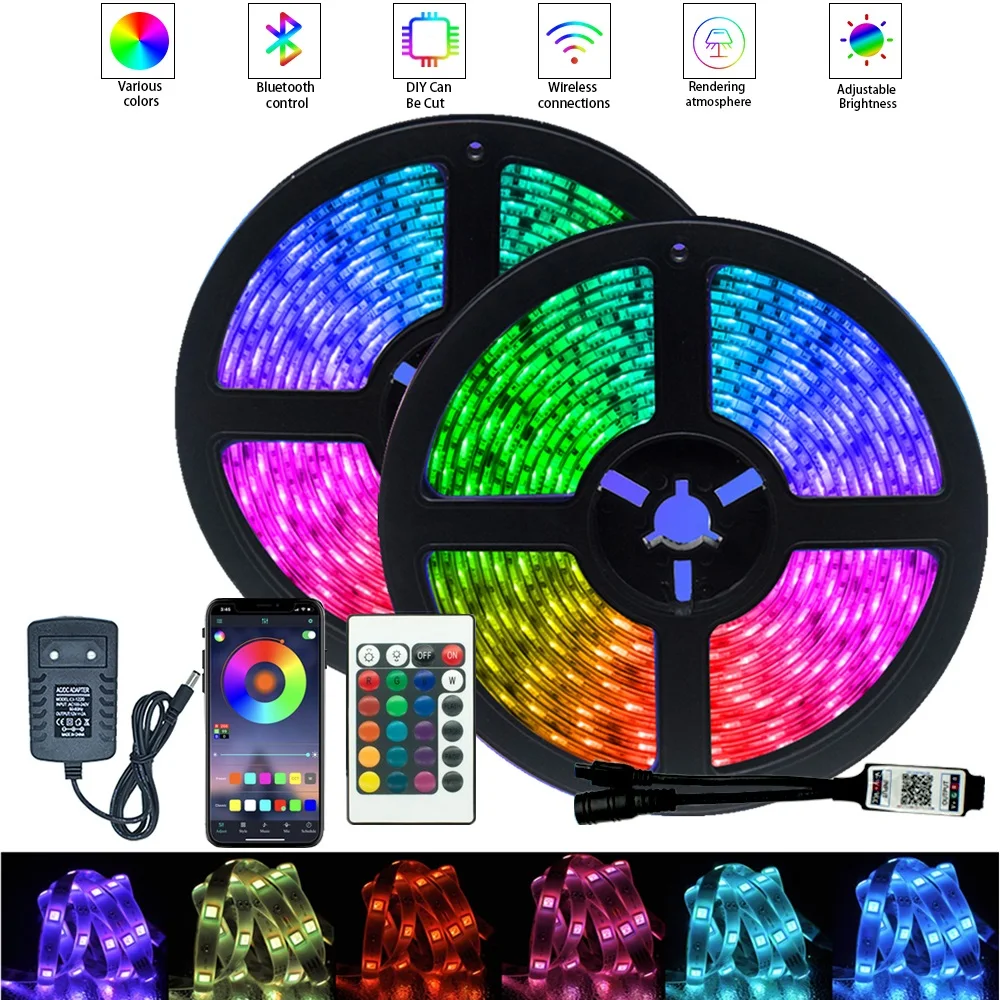 5050 LED Strip Light Bluetooth Controller Waterproof Background Night light Decoration Ribbon Flexible Strips Lamp Decor String
5050 LED Strip Light Bluetooth Controller Waterproof Background Night light Decoration Ribbon Flexible Strips Lamp Decor String