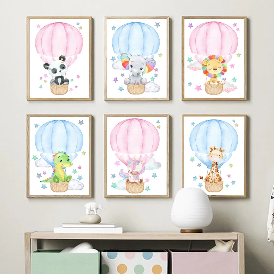 Hot Air Balloon Dinosaur Unicorn Lion Giraffe Nordic Poster Wall Art Print Canvas Painting Nursery Pictures Baby Kids Room Decor
Hot Air Balloon Dinosaur Unicorn Lion Giraffe Nordic Poster Wall Art Print Canvas Painting Nursery Pictures Baby Kids Room Decor