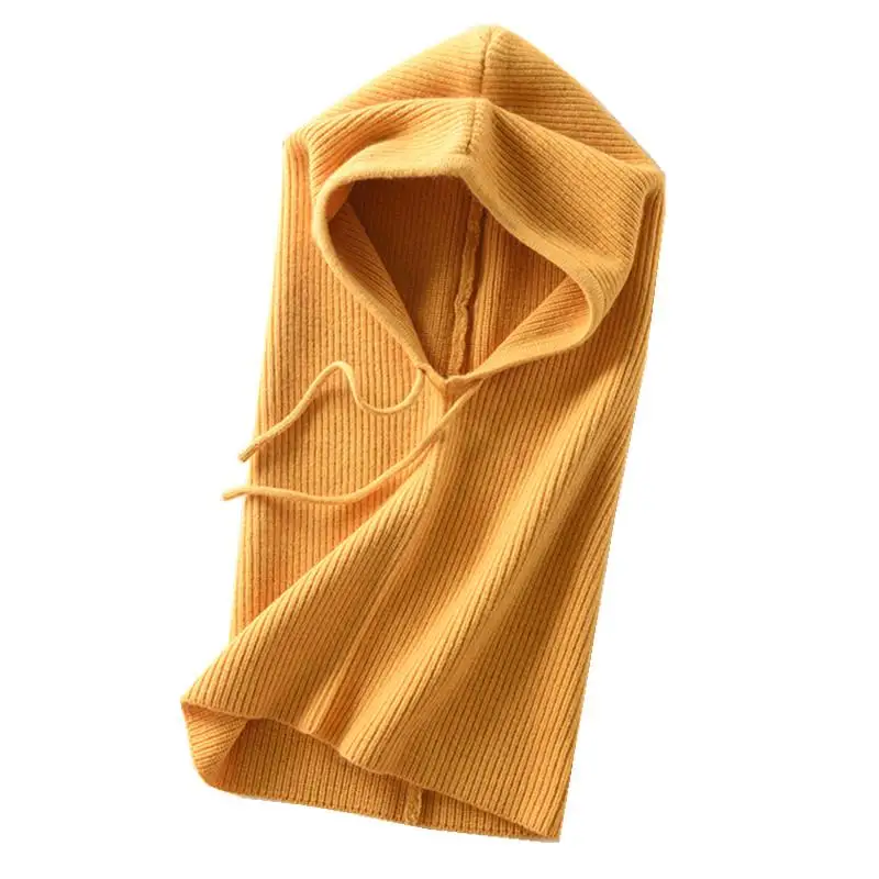 Женская Зимняя Шапка-бини кашемировый Женский вязаный шарф с капюшоном