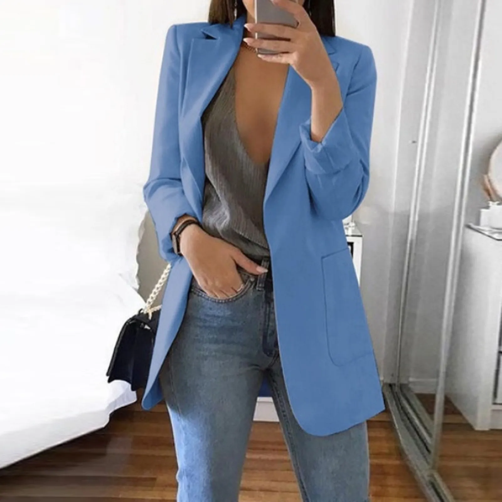 2021 new Fashion Clothing Tailored Woman Blazer Solid Outwear Spring Long Sleeve Coat Pockets Cardigan Formal Suit Coat
2021 new Fashion Clothing Tailored Woman Blazer Solid Outwear Spring Long Sleeve Coat Pockets Cardigan Formal Suit Coat