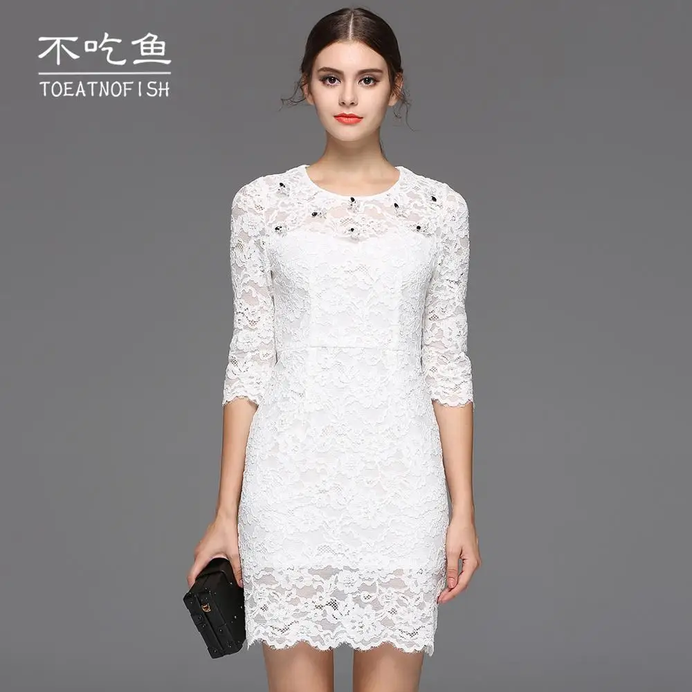 Toeatnofish Half Sleeve Women Slim Dresses Ladies Elegant Summer Autumn Style Black White Knee Length Sexy Dress
Toeatnofish Half Sleeve Women Slim Dresses Ladies Elegant Summer Autumn Style Black White Knee Length Sexy Dress