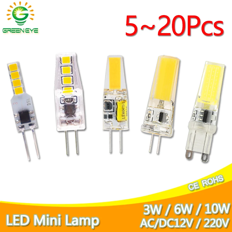 

led g4 lamp g9 led bulb 12V 220V Dimmable led bulb SMD 3W 6W 9w g9 g4 led COB LED Lighting replace Halogen Spotlight Chandelier