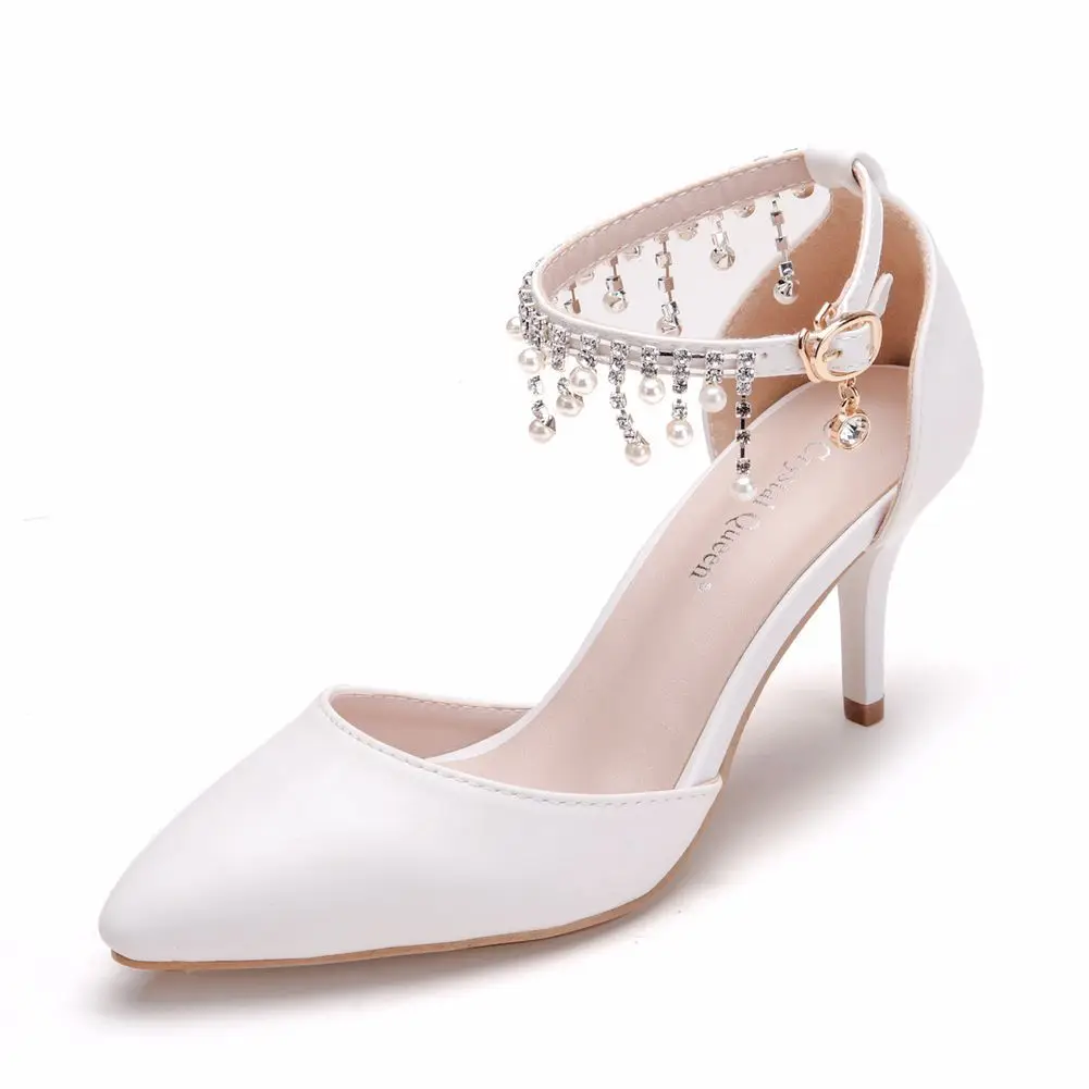 Tassel Beaded large sandals thin heel pointed sandals white pointed shoes women's high heels
Tassel Beaded large sandals thin heel pointed sandals white pointed shoes women's high heels