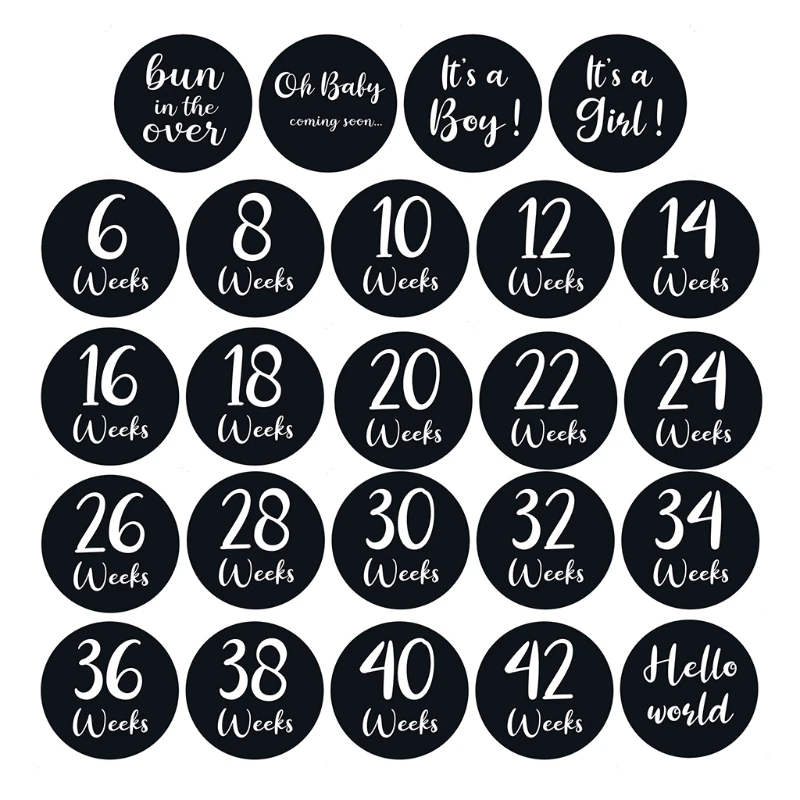 24 Pcs/Set Newborn Baby Monthly Stickers Baby Pregnant Women Monthly Photograph Stickers Milestone Memories Photo Props
24 Pcs/Set Newborn Baby Monthly Stickers Baby Pregnant Women Monthly Photograph Stickers Milestone Memories Photo Props