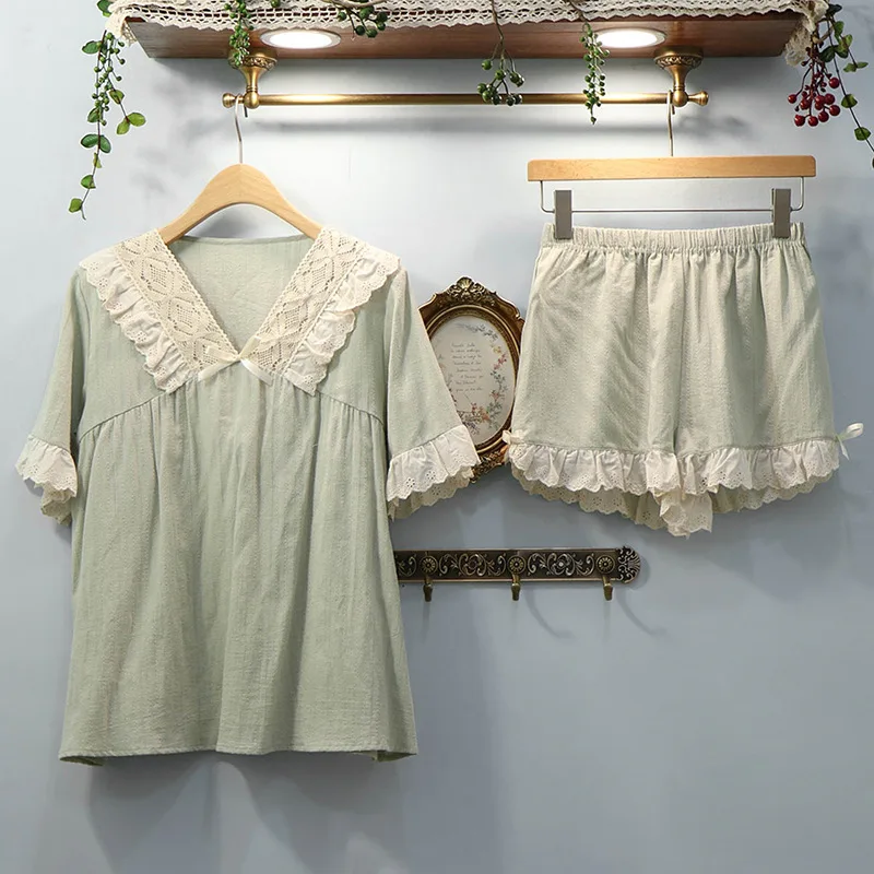 New Short-Sleeved Pajamas Women Summer Korean Version Sweet Living Clothes Cotton Home Clothes Nightwear Cardigan Pyjamas
New Short-Sleeved Pajamas Women Summer Korean Version Sweet Living Clothes Cotton Home Clothes Nightwear Cardigan Pyjamas