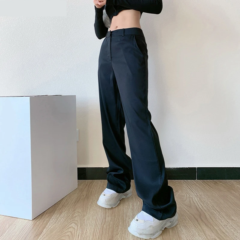 Fashion Straight Wide Leg Pants Traf Y2K Women Classic Pants Trouser Suits Harajuku High Waist Casual Loose Female Pants Black
Fashion Straight Wide Leg Pants Traf Y2K Women Classic Pants Trouser Suits Harajuku High Waist Casual Loose Female Pants Black