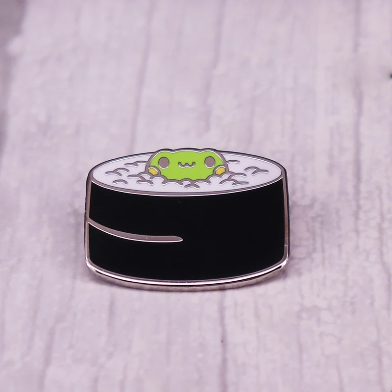 Cute Maki Frogg Enamel Pin Sitting In Sushi Brooch Rice Ball Roll Badge Fashion Jewelry Gift 
Cute Maki Frogg Enamel Pin Sitting In Sushi Brooch Rice Ball Roll Badge Fashion Jewelry Gift