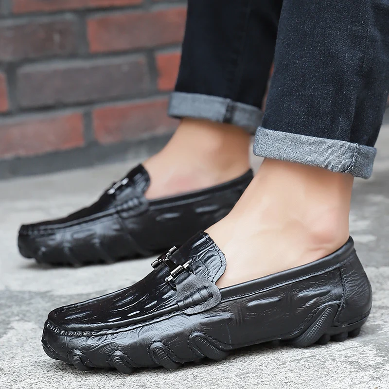 Лоферы мужские повседневные, натуральная кожа, круглый носок, удобная дышащая Уличная обувь для вождения 
Лоферы мужские повседневные, натуральная кожа, круглый носок, удобная дышащая Уличная обувь для вождения