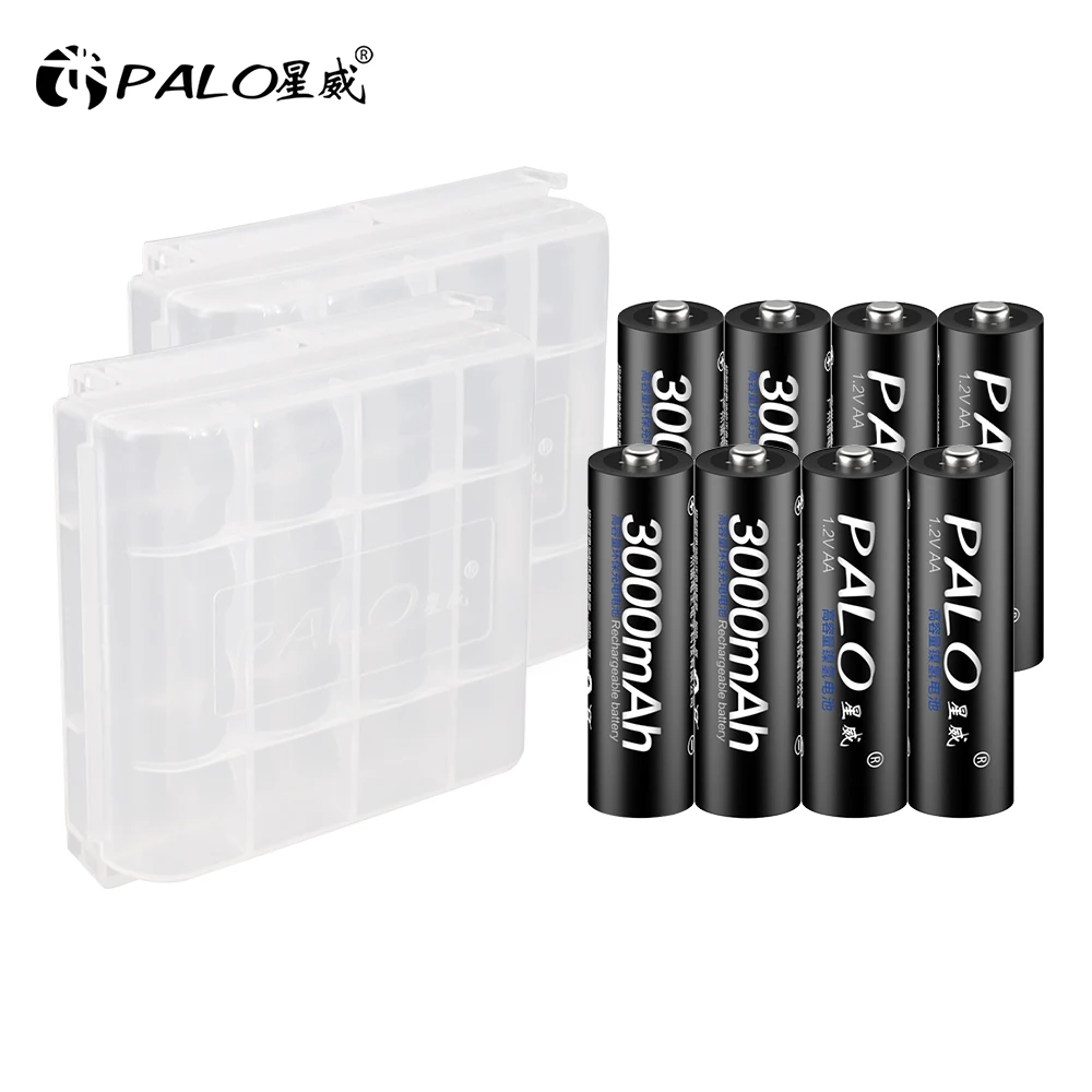 

PALO AA Rechargeable Battery AA Ni-MH 1.2V 3000mAh Ni-MH 2A Pre-charged Bateria low self discharge aa Batteries For Camera Toys