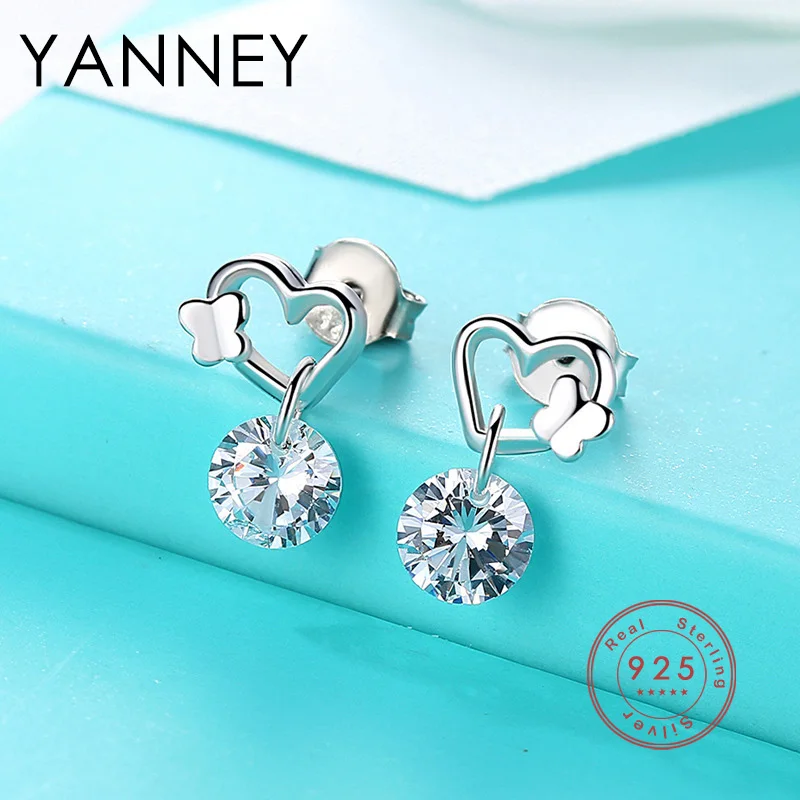 YANNEY 2022 Fashion Silver Color Butterfly Love Stud Earrings Fashion Woman Simple Zircon Hollow Heart-shaped Jewelry
YANNEY 2022 Fashion Silver Color Butterfly Love Stud Earrings Fashion Woman Simple Zircon Hollow Heart-shaped Jewelry