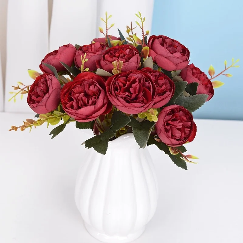 High-quality Artificial Flower 28cm 6 Small Peony Bouquet Home Living Room Flower Arrangement, Bride Holding Bouquet,Fake Flower
High-quality Artificial Flower 28cm 6 Small Peony Bouquet Home Living Room Flower Arrangement, Bride Holding Bouquet,Fake Flower