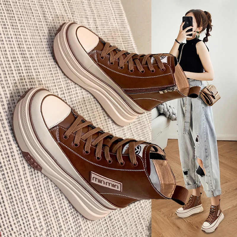 Platform Canvas Shoes High Top Sports Casual Women Shoes PU Outdoor Ankle Boots Solid Color Platform Women Sports Shoes 2021
Platform Canvas Shoes High Top Sports Casual Women Shoes PU Outdoor Ankle Boots Solid Color Platform Women Sports Shoes 2021