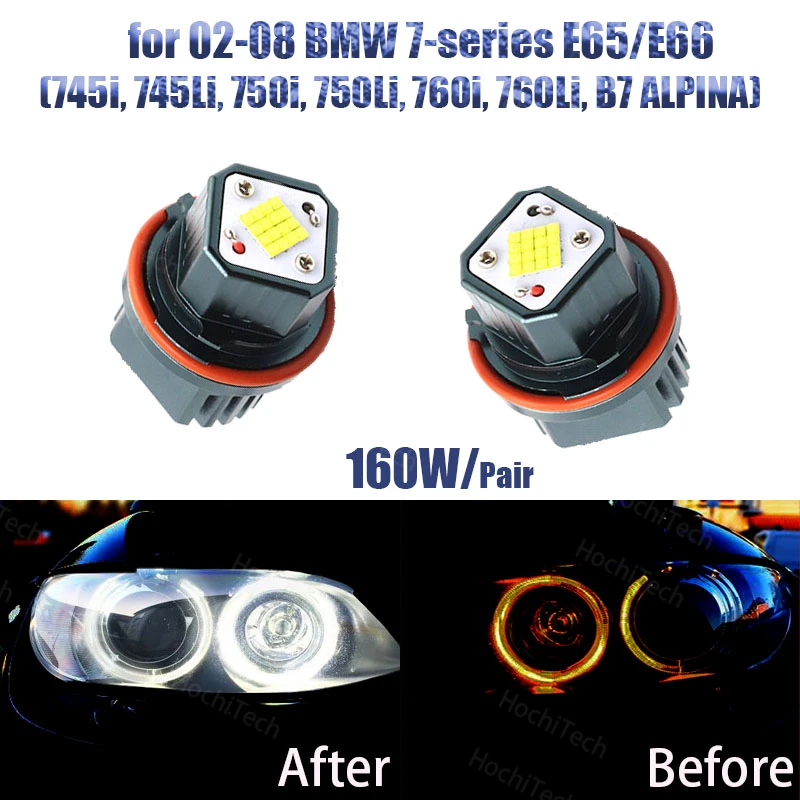 6000K White 160W High Power Angel Eyes LED Lights Ring Marker for 02-08 BMW 7-series E65 E66
6000K White 160W High Power Angel Eyes LED Lights Ring Marker for 02-08 BMW 7-series E65 E66