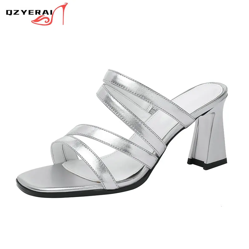 2021 Summer Lady's Slippers Genuine Leather High Heels Sandals European Fashion Beach Women's Shoes Sexy Party Slippers
2021 Summer Lady's Slippers Genuine Leather High Heels Sandals European Fashion Beach Women's Shoes Sexy Party Slippers