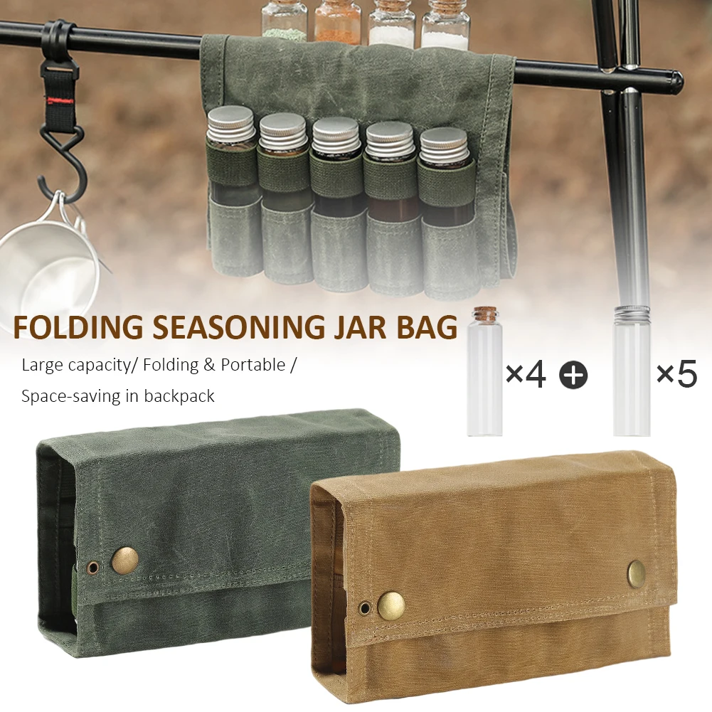 Outdoor Spice Bottle Set Canvas Portable Folding Waterproof Large Capacity Camping Hiking Bushcraft Picnic Bbq Seasoning Bag
Outdoor Spice Bottle Set Canvas Portable Folding Waterproof Large Capacity Camping Hiking Bushcraft Picnic Bbq Seasoning Bag