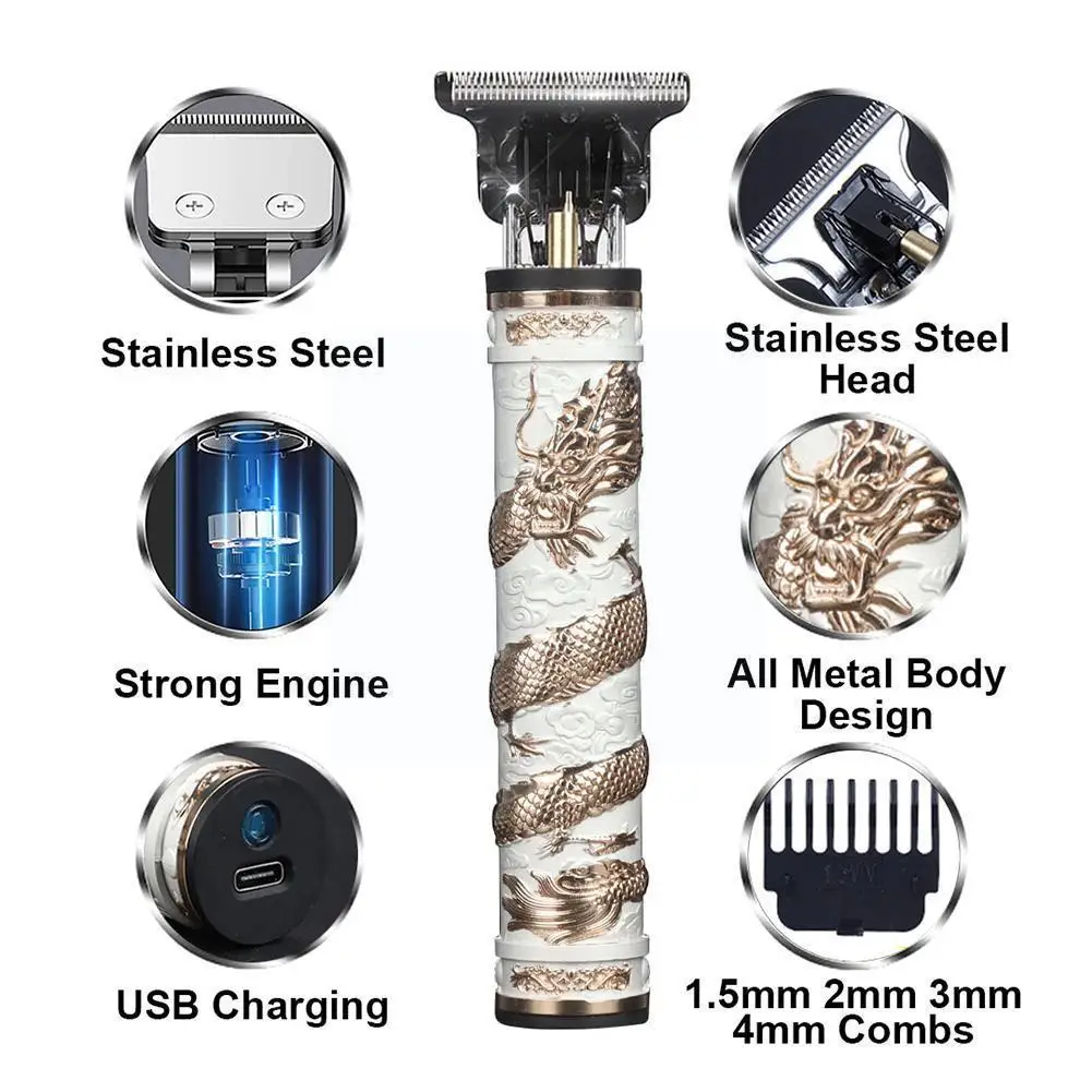Dragon Pattern Metal Electric Hair Professional Barber Machine For Men Usb Electric Shaver Hair Cutter H1u7
Dragon Pattern Metal Electric Hair Professional Barber Machine For Men Usb Electric Shaver Hair Cutter H1u7