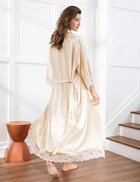 2019 New Silk Satin Lace Robes Bridesmaid Bride Robes Wedding Long Robe Bathrobe Womens Robe Lingerie Robe
2019 New Silk Satin Lace Robes Bridesmaid Bride Robes Wedding Long Robe Bathrobe Womens Robe Lingerie Robe