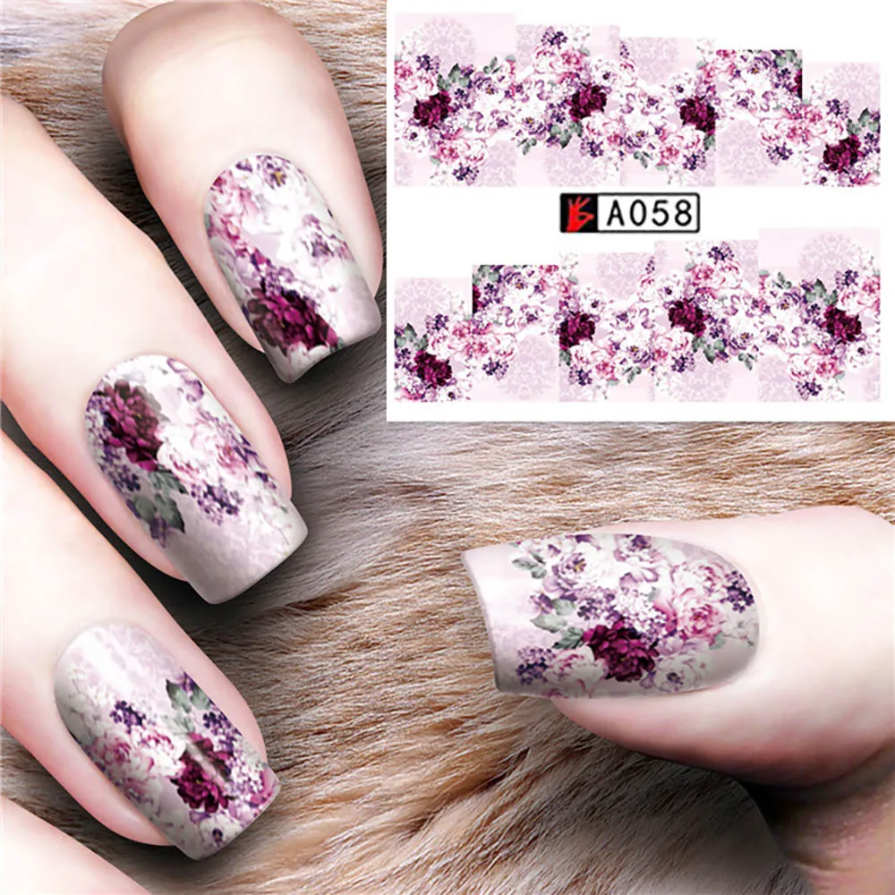 3D Flowers Watermark Nail Art Sticker Water Decal Floral Transfer Decoration Big | Красота и здоровье