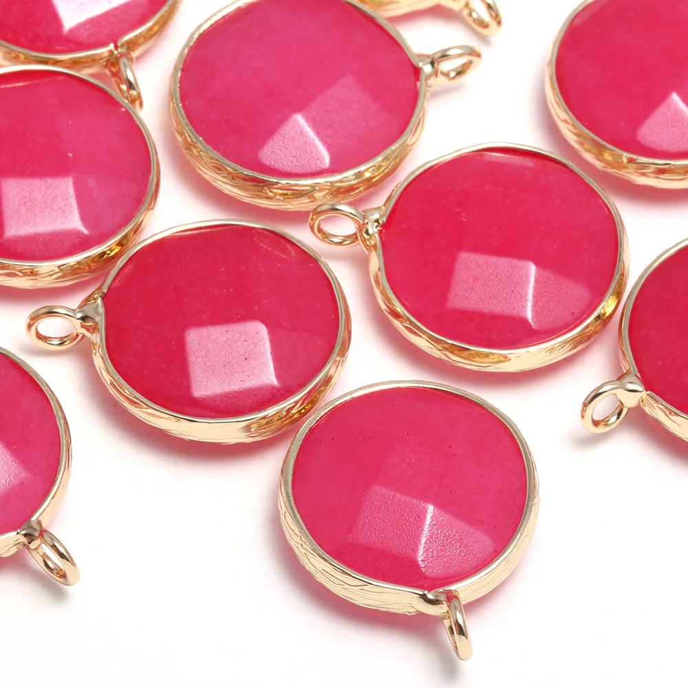2Pcs Faceted Round Shape Dyeing Stones Natural Stone Pendants For Jewelry Making Necklaces Accessories Size 17x20mm
2Pcs Faceted Round Shape Dyeing Stones Natural Stone Pendants For Jewelry Making Necklaces Accessories Size 17x20mm