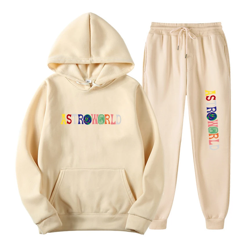 TRAVIS SCOTT ASTROWORLD Hoodies Letters Print Sweatshirt+Sweatpant Men's 2Pcs Sets Tracksuit Hooded Sportswear Running Pants
TRAVIS SCOTT ASTROWORLD Hoodies Letters Print Sweatshirt+Sweatpant Men's 2Pcs Sets Tracksuit Hooded Sportswear Running Pants