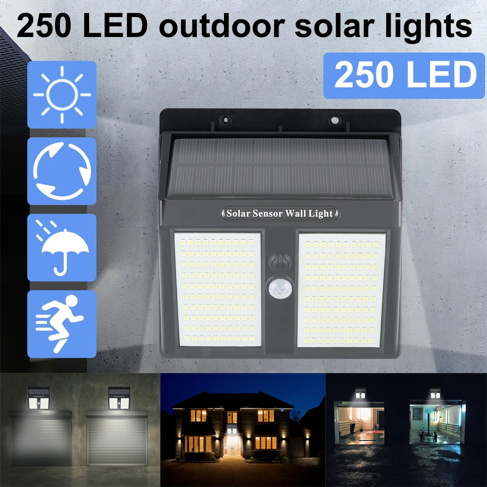 HYMELA 250 LED Solar Motion Sensor Lights Outdoor Garden Security Floodlight Waterproof Sunlight Solar Powered Street Wall Lamp
HYMELA 250 LED Solar Motion Sensor Lights Outdoor Garden Security Floodlight Waterproof Sunlight Solar Powered Street Wall Lamp