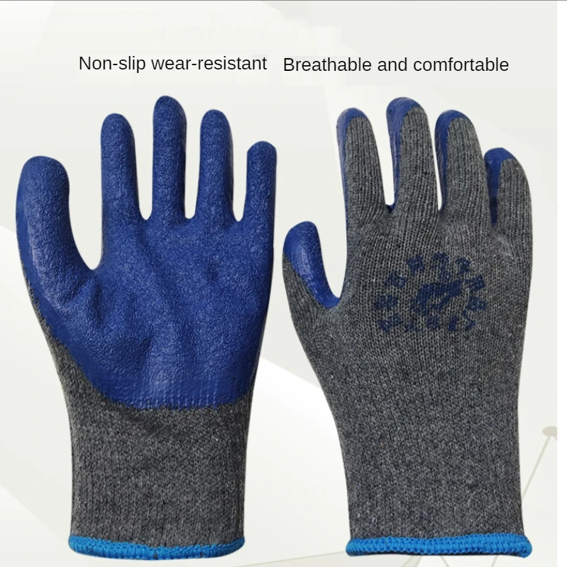 Labor protection Sirius Star ten needle cotton yarn grey yarn blue latex wrinkle anti slip wear resistant gloves
Labor protection Sirius Star ten needle cotton yarn grey yarn blue latex wrinkle anti slip wear resistant gloves