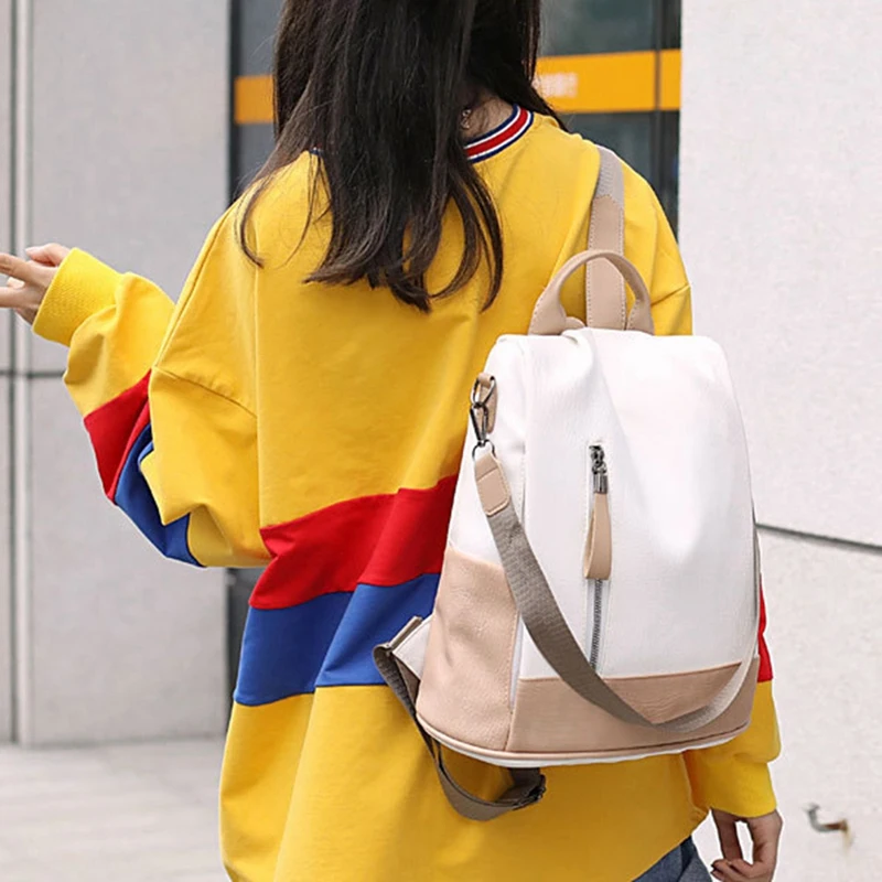 Soft Leather Lady Travel Backpack Leisure All-Match Fashion Anti-Theft Trend School Bag School Bag
Soft Leather Lady Travel Backpack Leisure All-Match Fashion Anti-Theft Trend School Bag School Bag