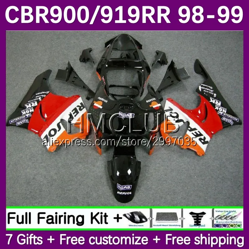 

Body Kit For HONDA CBR900RR CBR 919RR CBR919RR 1998 1999 45No.7 CBR900 CBR 919 CC 900RR CBR919 RR 98 99 Fairings respol red