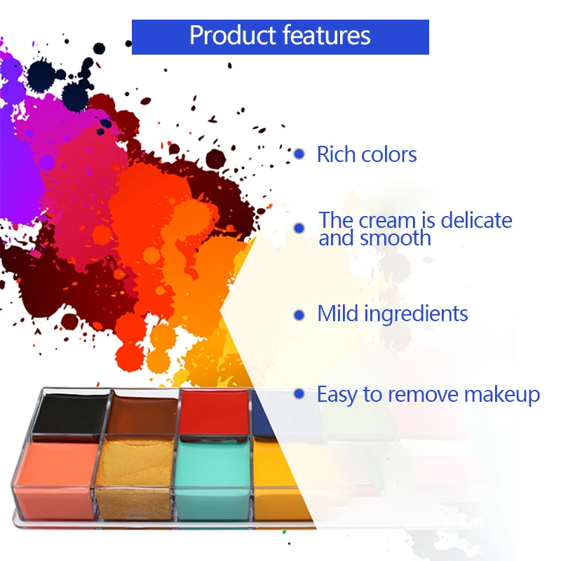 Fashion 12 Colors Pigment Halloween Professional Masquerade Body Paint Theater Clown Waterproof Face Body Paint Pigment
Fashion 12 Colors Pigment Halloween Professional Masquerade Body Paint Theater Clown Waterproof Face Body Paint Pigment