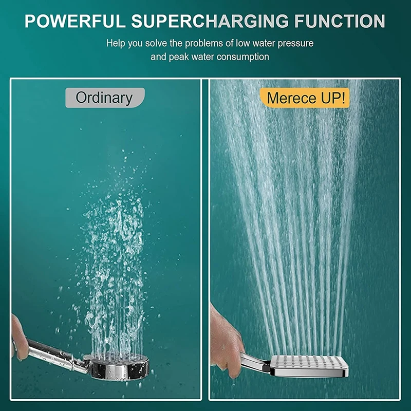 High Pressure Shower Head with Handheld, Handheld Shower Head Set with 6 Spray Modes, with Hose, Shower Bracket
High Pressure Shower Head with Handheld, Handheld Shower Head Set with 6 Spray Modes, with Hose, Shower Bracket