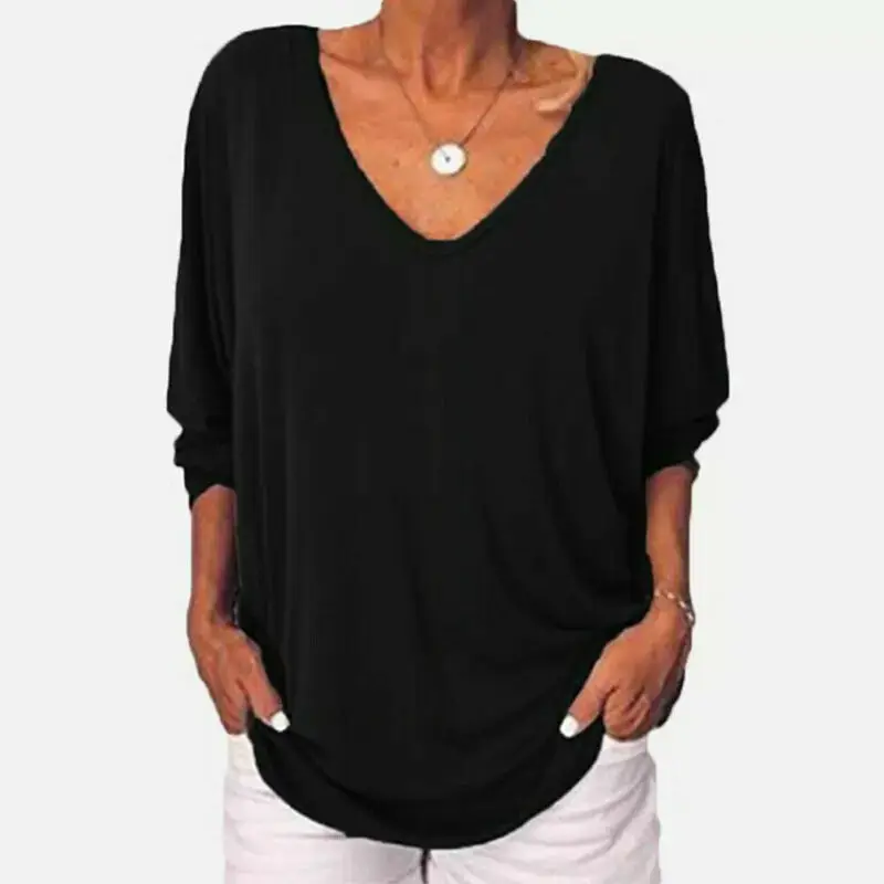 Women's 3/4 Sleeve V-Neck Tee Shirts Plus Size Large Back Button Tops T-shirt New Fashion
Women's 3/4 Sleeve V-Neck Tee Shirts Plus Size Large Back Button Tops T-shirt New Fashion