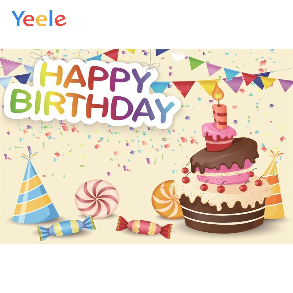 Yeele Happy Birthday Backdrops Cake Colorful Ribbon Candy Sweet Party Photophone Baby Child Photo Backgrounds For Photo Studio
Yeele Happy Birthday Backdrops Cake Colorful Ribbon Candy Sweet Party Photophone Baby Child Photo Backgrounds For Photo Studio